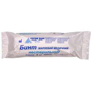 Бинт марлевый медицинский нестерильный размер длина 5 м х ширина 10 см 1 шт Кампус