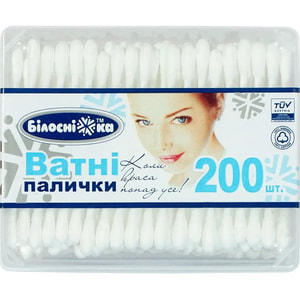 Палички ватні Білосніжка коробка 200 шт