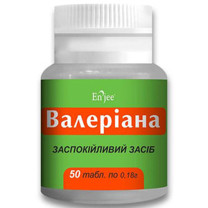Валериана ENJEE (Енжі) заспокійливі таблетки по 0,18 г банка 50 шт