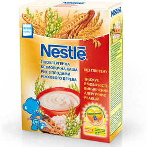 Каша безмолочная детская NESTLE (Нестле) ГА гипоаллергенная рисовая с плодами Рожкового дерева 200г