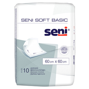 Пелюшки гігієнічні всмоктуючі SENI Soft Basic (Сені Софт Базік) 60х60см 10 шт