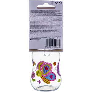 Бутылочка LINDO (Линдо) артикул LI 144 выгнутая с силиконовой соской 125 мл