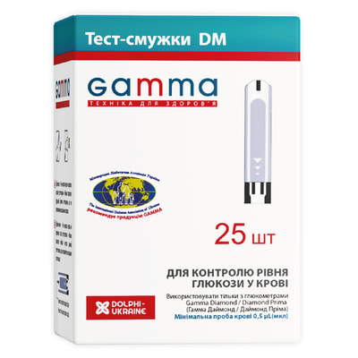 Тест-полоски для глюкометра GAMMA DM (Гамма ДМ) флакон 25 шт