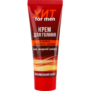 Крем для бритья Аромат ХИТ косметический для мужчин с маслом чайного дерева для жирной и проблемной кожи 70 г