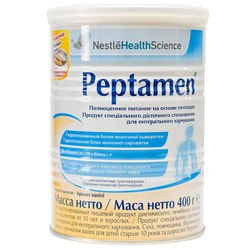 Продукт специального диетического применения NESTLE (Нестле) Peptamen (Пептамен) для энтерального применения с 10-ти лет 400г