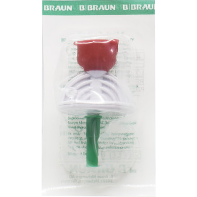 Mini-Spike Filter аспіраційна канюля для багаторазового взяття медикаментів з протиаерозольним повітряним фільтром з ячейкою 0,2 мкм червоний
