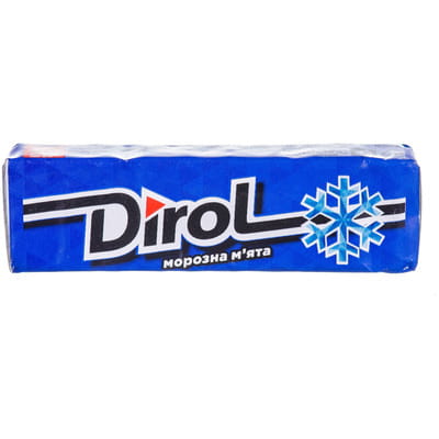 Жевательная резинка DIROL (Дирол) без сахара со вкусом морозной мяты 14г