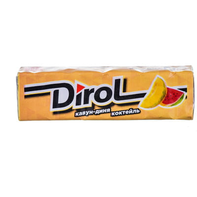 Жевательная резинка DIROL (Дирол)  без сахара со вкусом арбузно-дынного коктейля 14г
