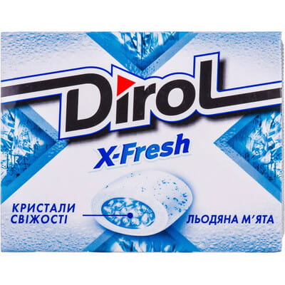 Жевательная резинка DIROL (Дирол) X-FRESH (Икс-фреш) без сахара Ледяная мята 18г
