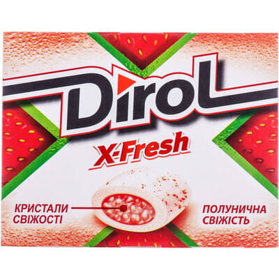 Жевательная резинка DIROL (Дирол) X-FRESH (Икс-фреш) без сахара Клубничная свежесть 18 г