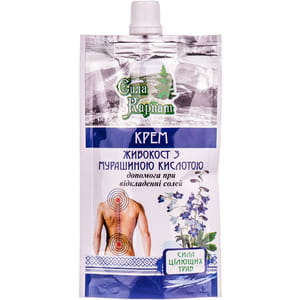 Крем для тіла Сила Карпат живокіст з муравїною кислотою при відкладенні солей дой-пак 100 мл