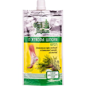 Крем Сила Карпат Пяточна шпора помощь при подагре,пяточной шпоре и косточке дой-пак 100 мл