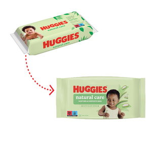 Серветки вологі дитячі HUGGIES (Хагіс) Natural Care 56 шт