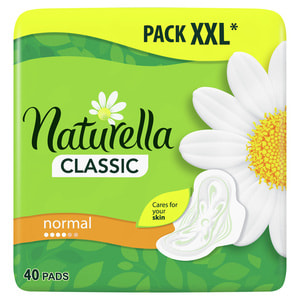 Прокладки гигиенические женские NATURELLA (Натурелла) Classic Camomile Normal Quatro (Классик нормал) с крылышками 40 шт
