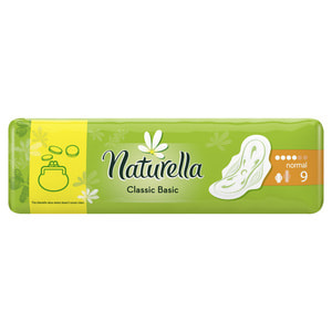 Прокладки гігієнічні жіночі NATURELLA (Натурелла) Classic Basic Normal (Класик базік нормал) ароматизовані з крильцями 9 шт
