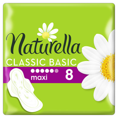 Прокладки гигиенические женские NATURELLA (Натурелла) Classic Basic Maxi (Классик базик макси) ароматизированные с крылышками 8 шт