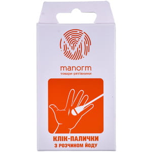 Ватные палочки Манорм гигиенические с раствором йода 20 шт