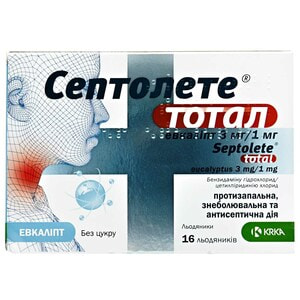 Септолете Тотал льодян. 3мг/1мг №16
