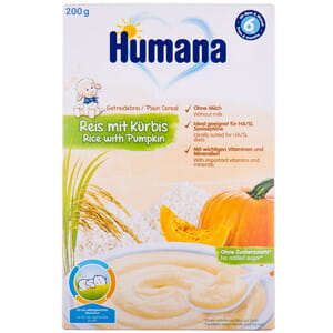 Каша безмолочна суха HUMANA (Хумана) Рисова з гарбузом продукт прикорму для дітей з 6-ти місяців 200 г