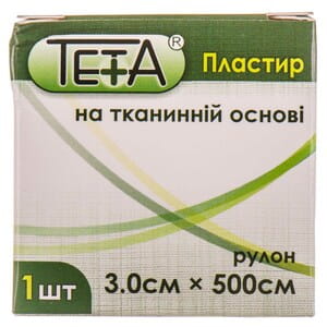 Пластырь медицинский Teta (Тета) на тканевой основе в рулоне размер 3 см х 500 см 1 шт