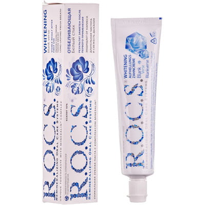 Зубная паста R.O.C.S. (Рокс) Отбеливающая Белый стих длительная чистота и свежесть дыхания 74 г