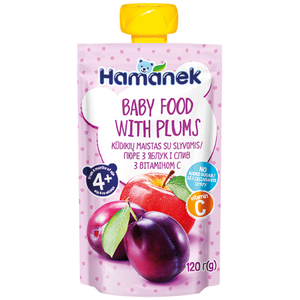 Пюре фруктове дитяче HAMANEK (Хаманек) Яблуко та слива 120 г