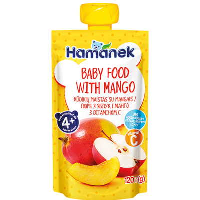 Пюре фруктове дитяче HAMANEK (Хаманек) Яблуко та манго 120 г