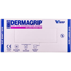 Перчатки медицинские смотровые натуральный латекс нестерильные неприпудренные Dermagrip (Дермагрип) повышеного риска размер L 1 пара
