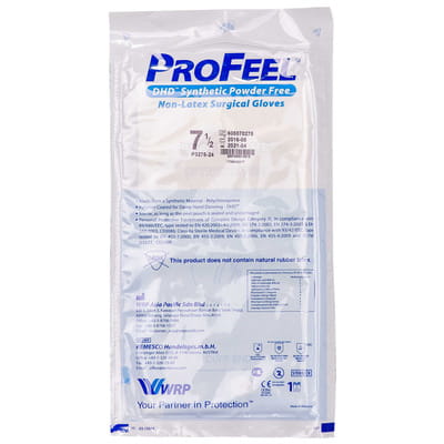 Перчатки хирургические синт.материал - полихлоропрен стерильные неприпудренные ProFeel DHD Synthetic Powder Free (Профил Синтетик) полимерные р.7,5