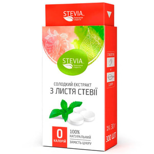 Диетическая добавка Сладкий экстракт с листов стевии Stevia+(Стевия+) таблетки 300шт