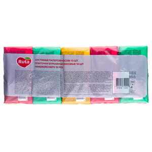 Платочки Ruta (Рута) носовые Monsters (Монстр) 3-х слойные без аромата 10 упаковок по 10 шт