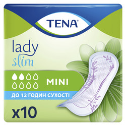 Прокладки урологічні TENA (Тена) Lady Slim Mini (Леді Міні) тонкі для жінок 10 шт