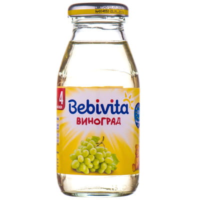 Напиток фруктовый детский BEBIVITA (Бебивита) Виноград с 4-х месяцев 200 мл