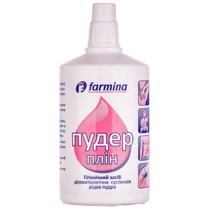 Средство гигиеническое Пудер Плин дерматологическая суспензия жидкая пудра для кожи флакон 100 г