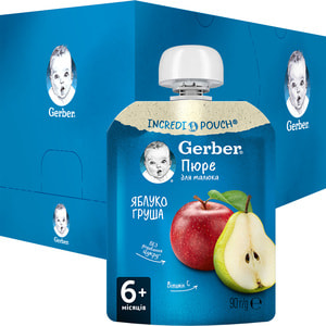 Пюре фруктовое детское NESTLE GERBER (Нестле Гербер) Яблоко и груша с 6-ти месяцев мягкая упаковка 90 г
