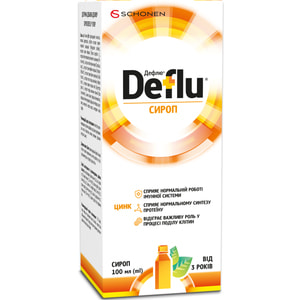 Сироп комплексної дії при гострих респіраторних інфекціях Дефлю флакон 100 мл