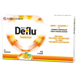 Таблетки комплексного действия при острых респираторных инфекциях Дефлю 2 блистера по 10 шт