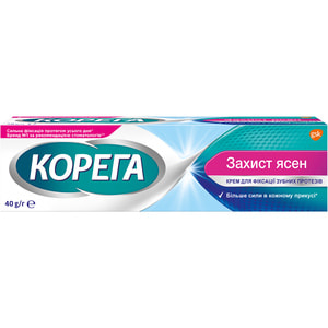 Крем для фиксации зубных протезов Корега Защита десен 40 г