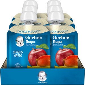 Пюре фруктовое детское NESTLE GERBER (Нестле Гербер) Яблоко и манго с 6-ти месяцев мягкая упаковка 90 г