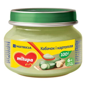 Пюре овочеве дитяче Нутриція Milupa (Мілупа) Кабачок і картопля 80 г