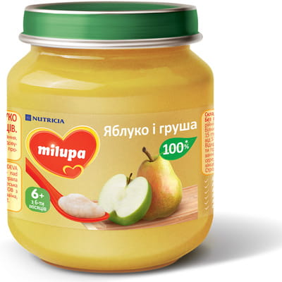 Пюре фруктовое детское Нутриция Milupa (Милупа) Яблоко и груша с 6-ти месяцев 125 г