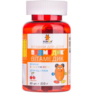 Витамины для детей Ведмедик Витамедик пастилки жевательные со вкусом вишни с 3-х лет 60 шт