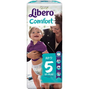 Підгузники для дітей LIBERO (Ліберо) Comfort (Комфорт) 5 від 10 до 14 кг 50 шт