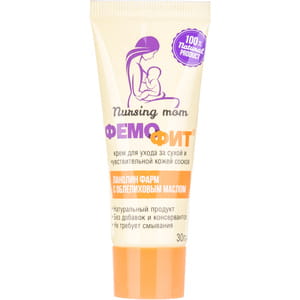 Крем для сосков Фемофит Ланолин Фарм для ухода за сухой и чувствительной кожей сосков с маслом облепихи 30 мл