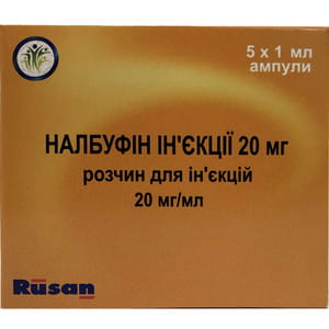 Налбуфин р-р д/ин. 20мг/мл амп. 1мл №5
