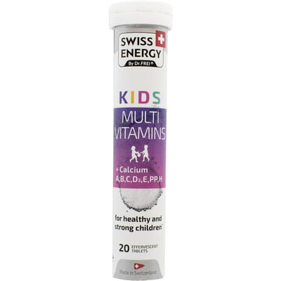 Вітаміни таблетки шипучі Swiss Energy (Свіс Енерджі) Kids (Кідс) з вітаміном С і вітаміном Д3 туба 20 шт