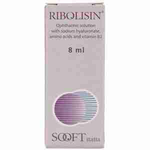 Капли глазные раствор офтальмологический Риболизин с гиалуронатом натрия, аминокислотами и витамином В2 флакон 8 мл