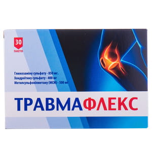 Диетическая добавка для улучшения работы опорно-двигательного аппарата Травмафлекс порошок для внутреннего применения в пакетах по 4,3г 30 шт