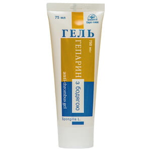 Гель антикоагулянт Гепарин з бадягою туба 75 мл