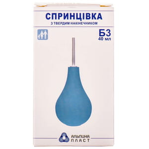 Спринцовка (клизма, груша) поливинилхлоридная тип Б с твердым наконечником №3 объем 40 мл